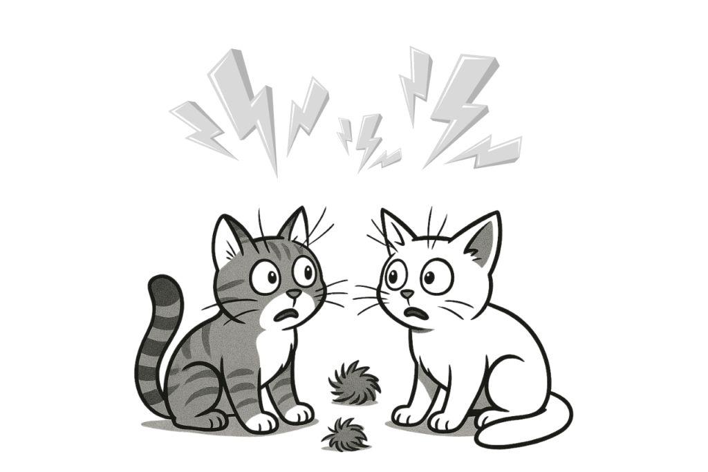 Streit unter Katzen aus heiterem Himmel?
